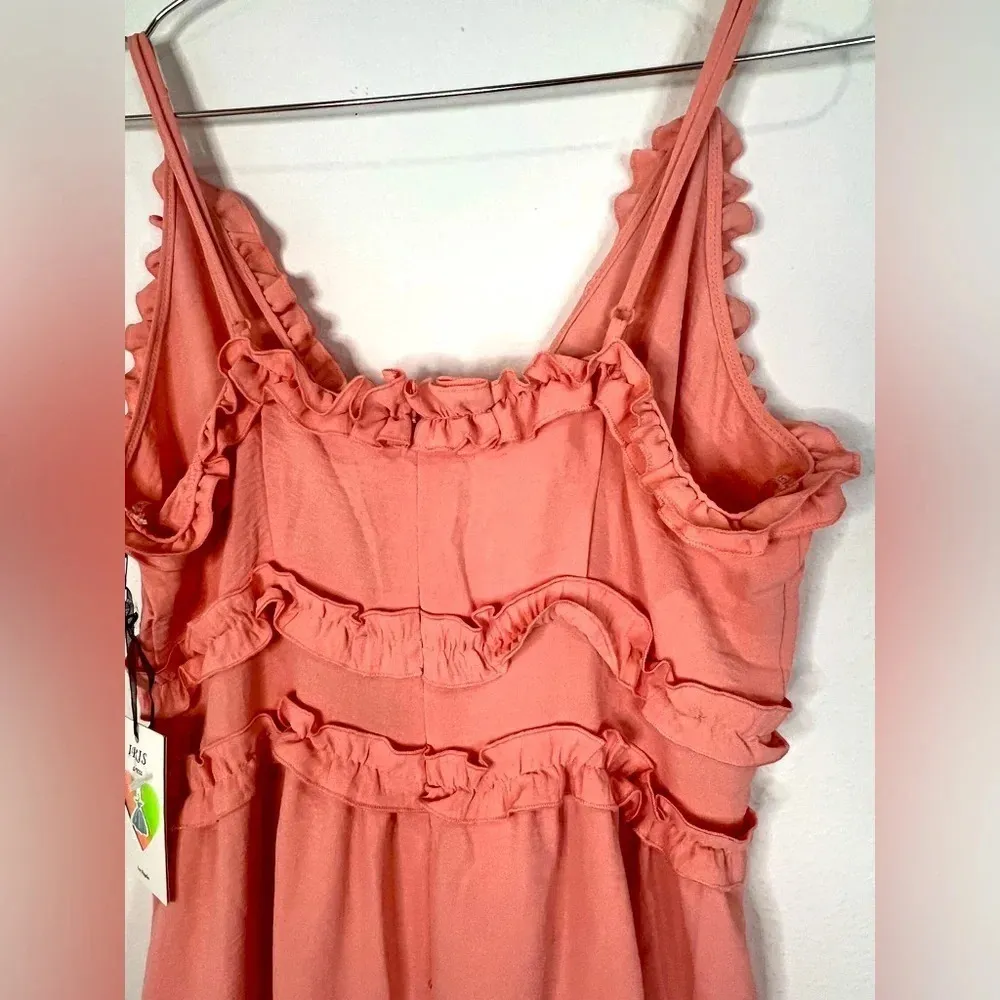 🆕 Iris Coral Ruffled Strapped Dress - Image 9
