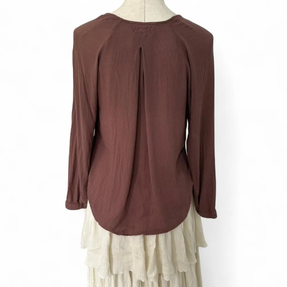 UO Silence + Noise Brown Long Sleeve Blouse - Size S - Image 4