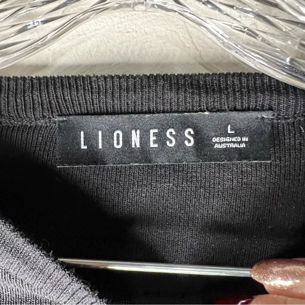 Lioness Black Easy Village Long Sleeve Cinched Sides Sweater Dress - Image 7