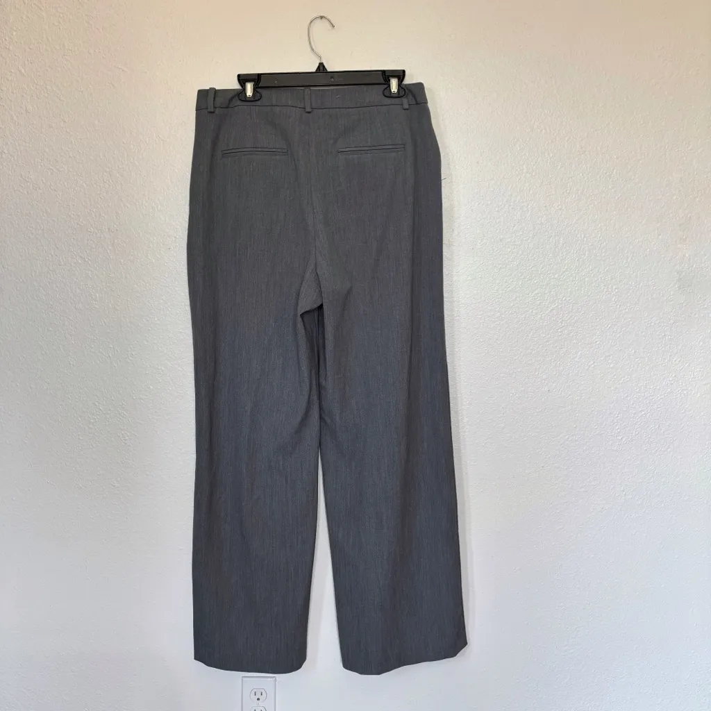 Solid Gray “Stretch Elastrado” Wide Leg Dress Pants - Image 5