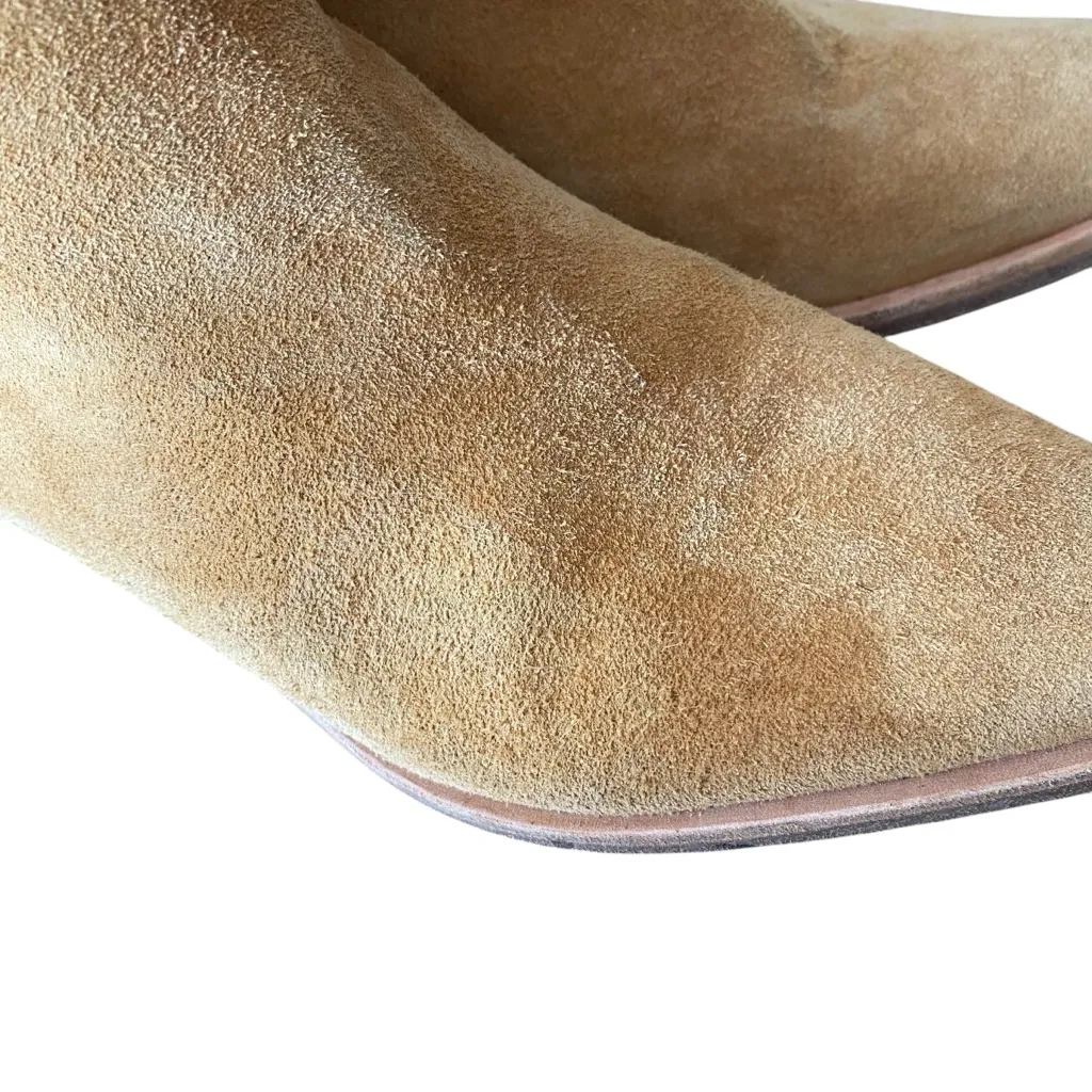 BA&SH Camel Suede Heeled Boots size 39 size 9 - Image 2