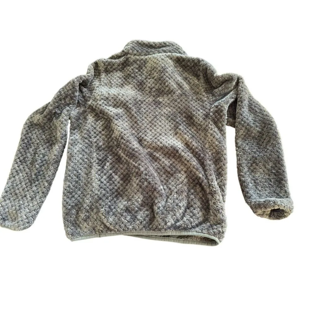 Simply Southern Small Soft Patterned Sherpa Pullover Gray Needs Buttons READ - Image 3