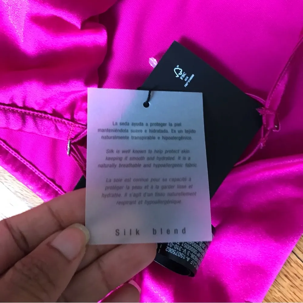 Zara Hot Pink Silk Crop NWT - Image 5