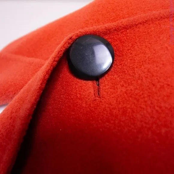 Carole Little 100% wool Orange blazer jacket with black‎ button, size Petite - Image 6