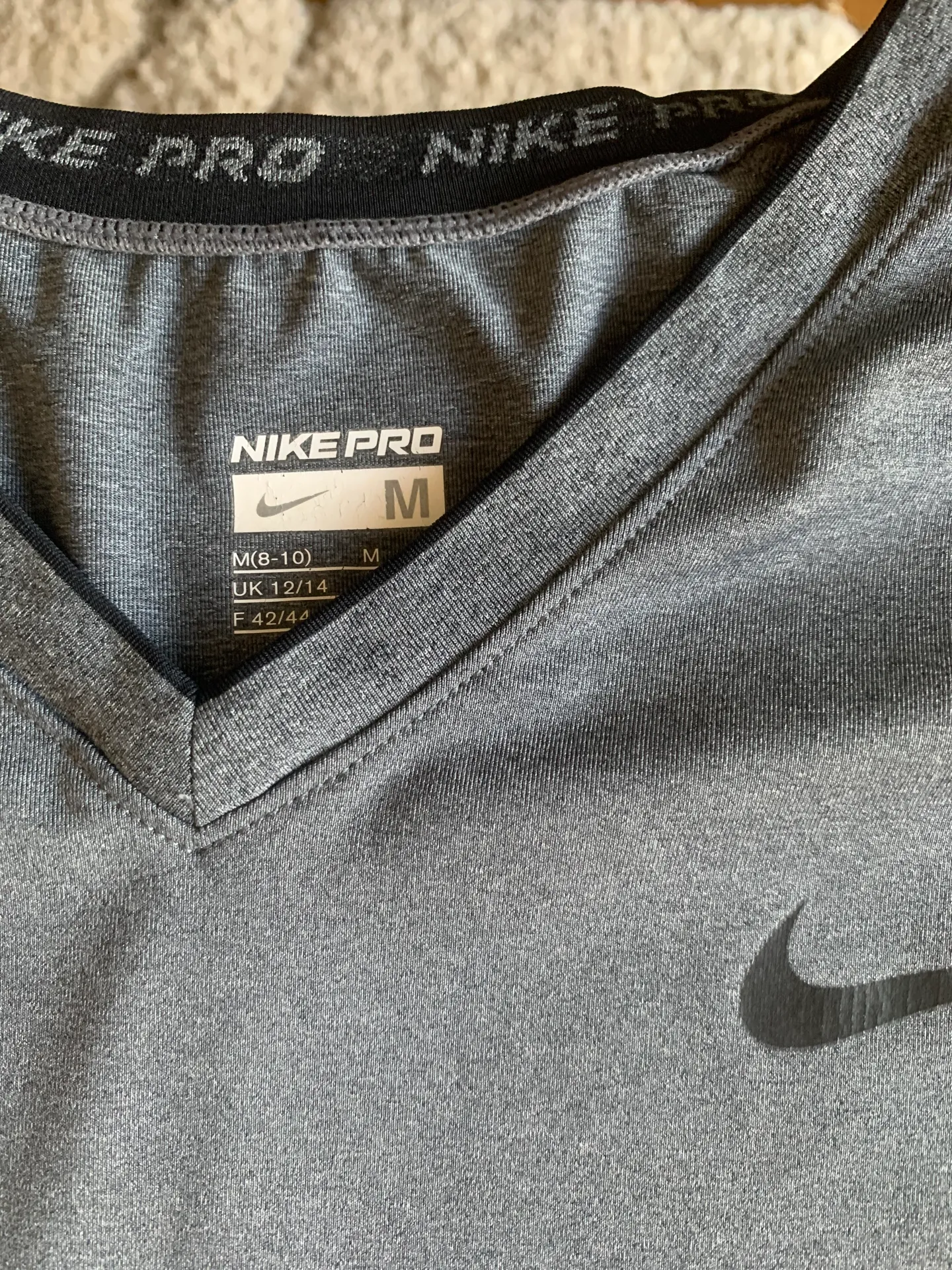 Nike Long Sleeve Gray Workout Shirt - Image 2