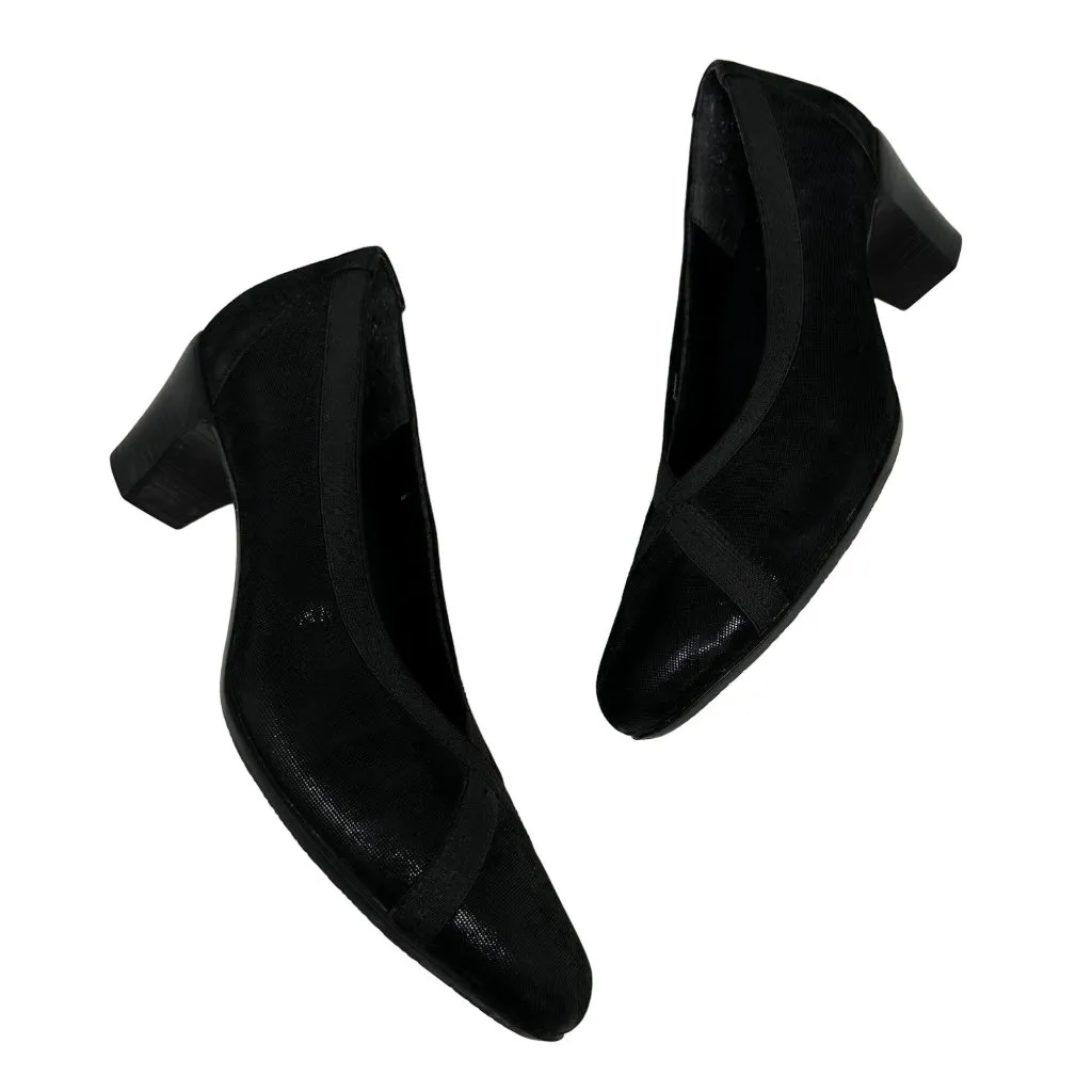 Munro Hanna Office Pump Size 7.5 Narrow Metallic Black Heels 7.5N - Image 10