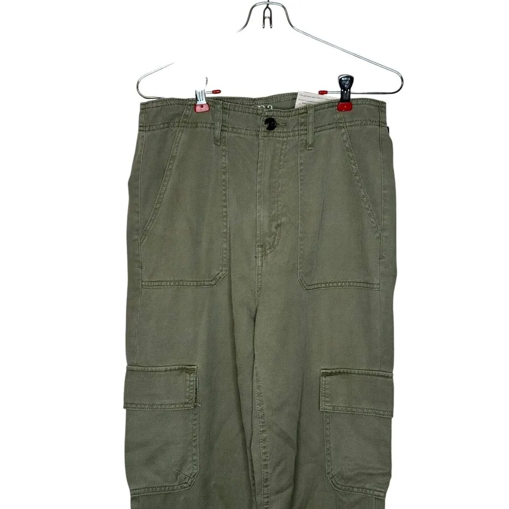 A.n.a Women's Pants Vintage Cargo Straight Leg Relaxed Hi-Rise Green Sz. 6 NWT‎ - Image 4