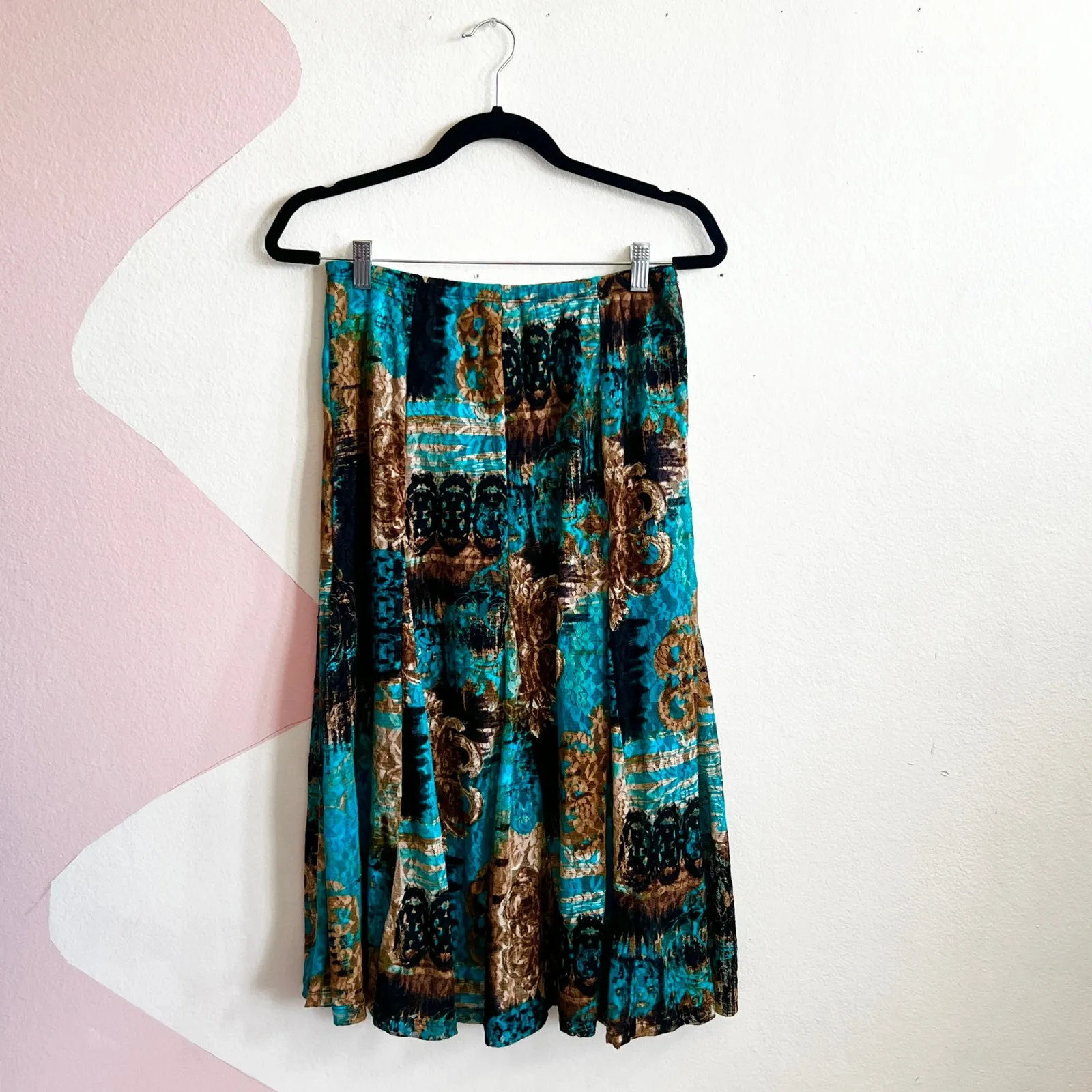 Whimsigoth Maxi Skirt Size Small Lace Dark Fairy Grunge Y2K Goth Pull On Stretch - Image 2