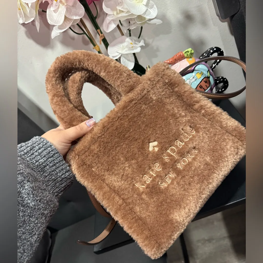 Kate Spade Tan Faux Fur Tote - Image 6