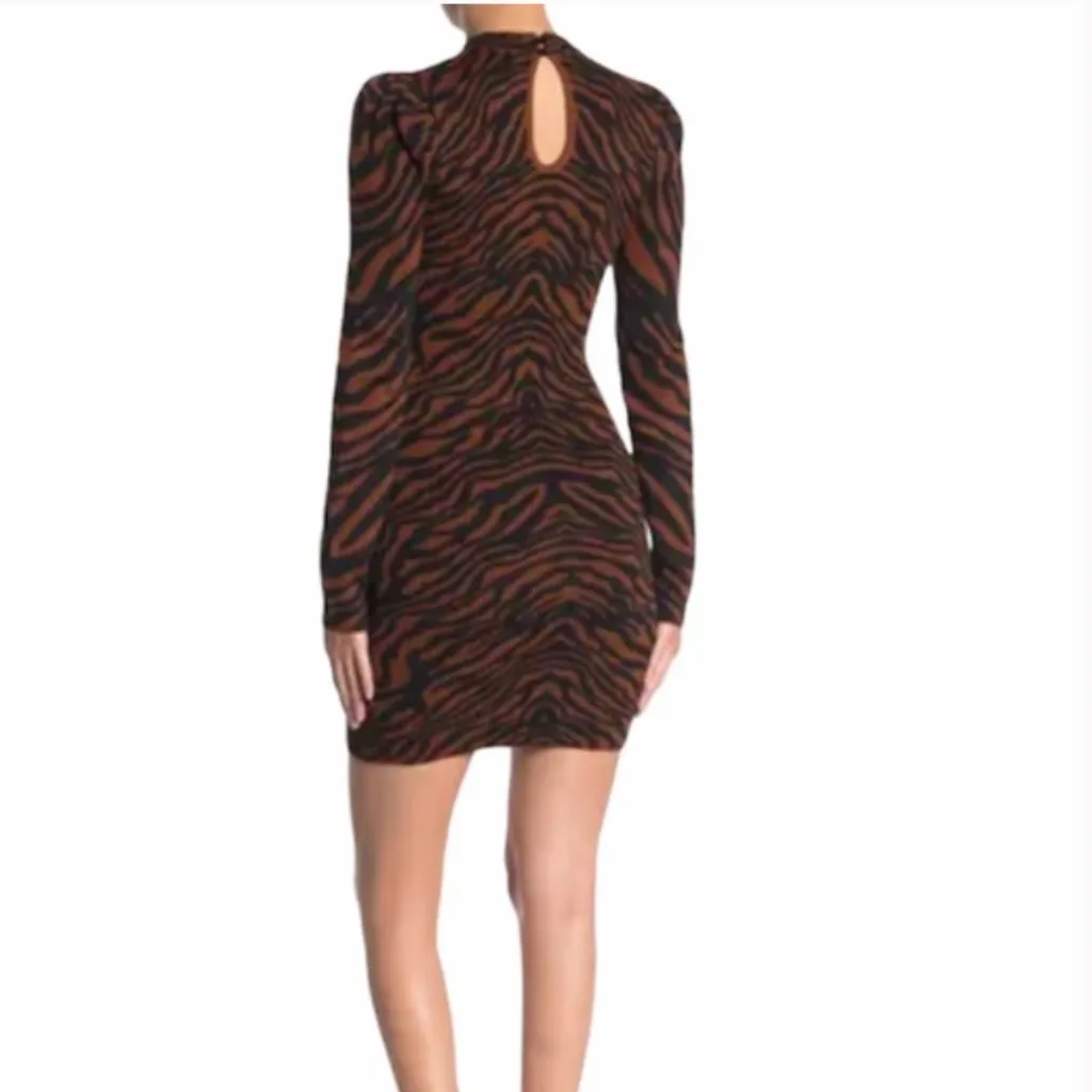 Jealous Tomato‎ Long Sleeve Tiger Bodycon Sweater Dress Sz M - Image 2