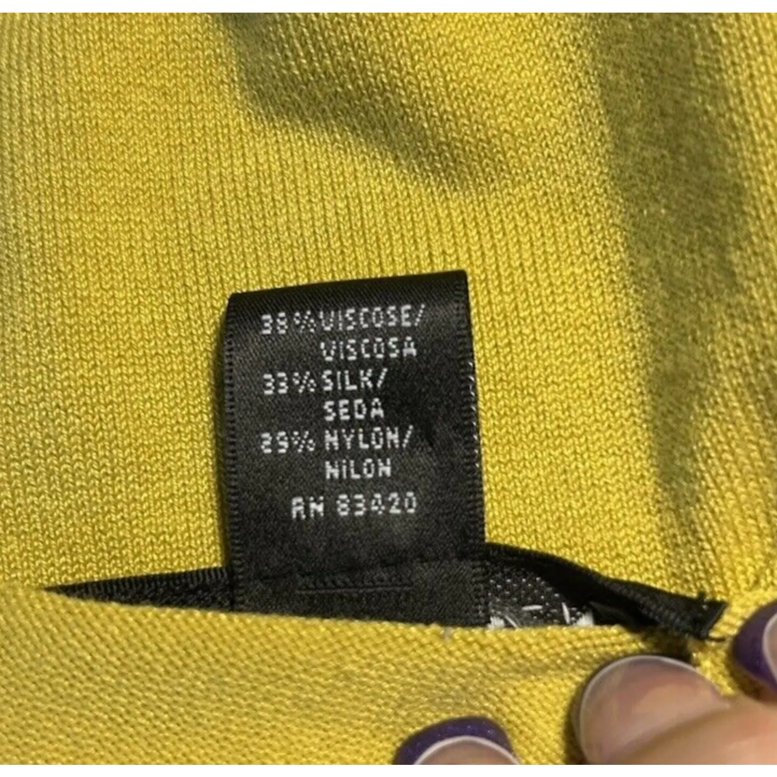 August Silk Knit Top Women L Mustard Silk Blend Sleeveless Casual Preppy Office - Image 7