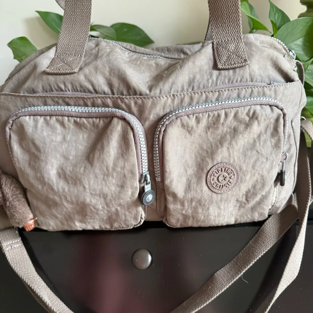 KIPLING Shoulder Crossbody Bag Nylon Duffle Brown - Image 5