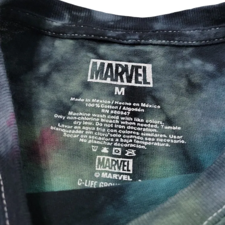T-Shirt Size Medium Women's Marvel Comics Crop Top Tie Dyed Graphic Print T-Shirt - Image 7