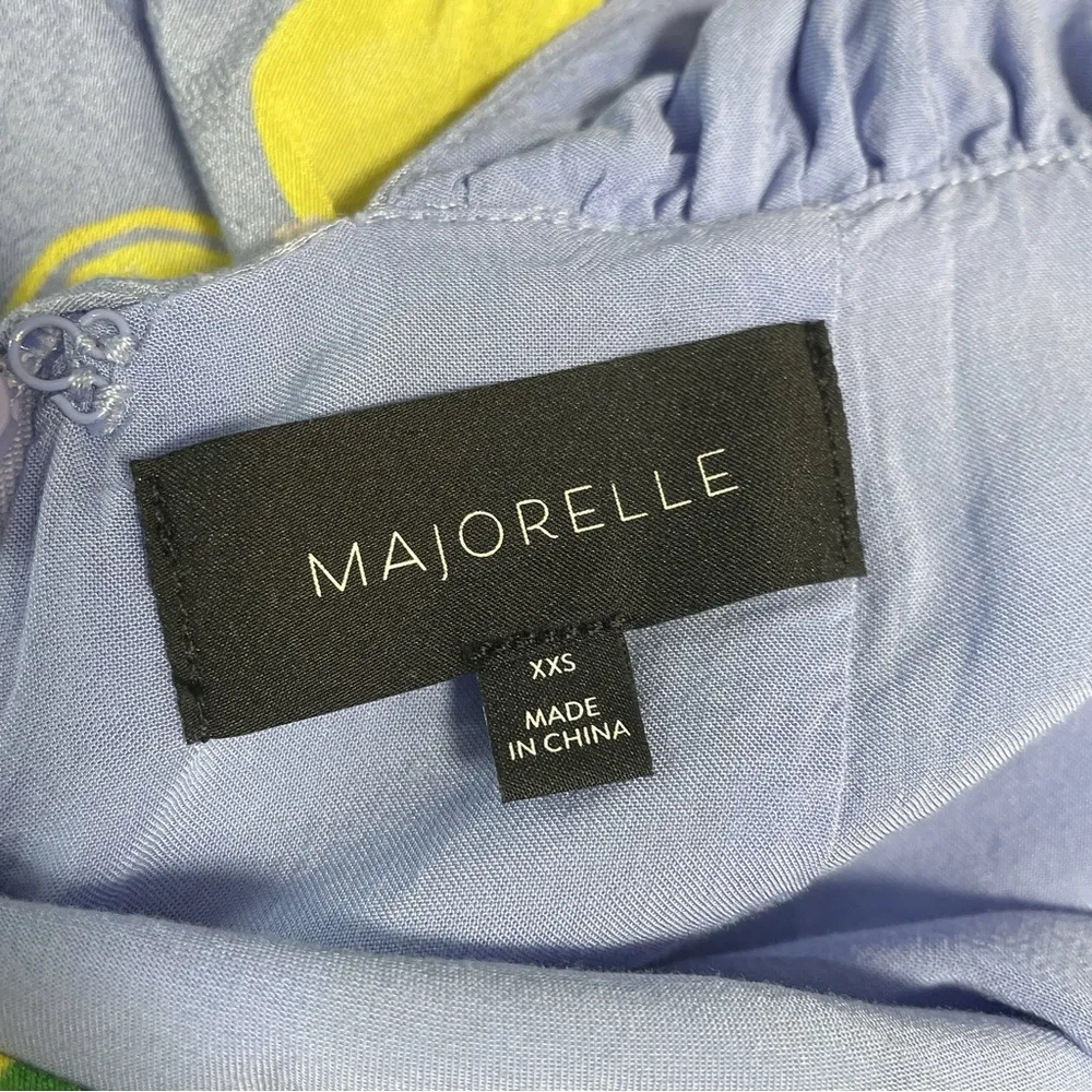 Majorelle Womens Woven Ruched Lemon Printed Halter Mini Dress Lavender Size XSS - Image 4