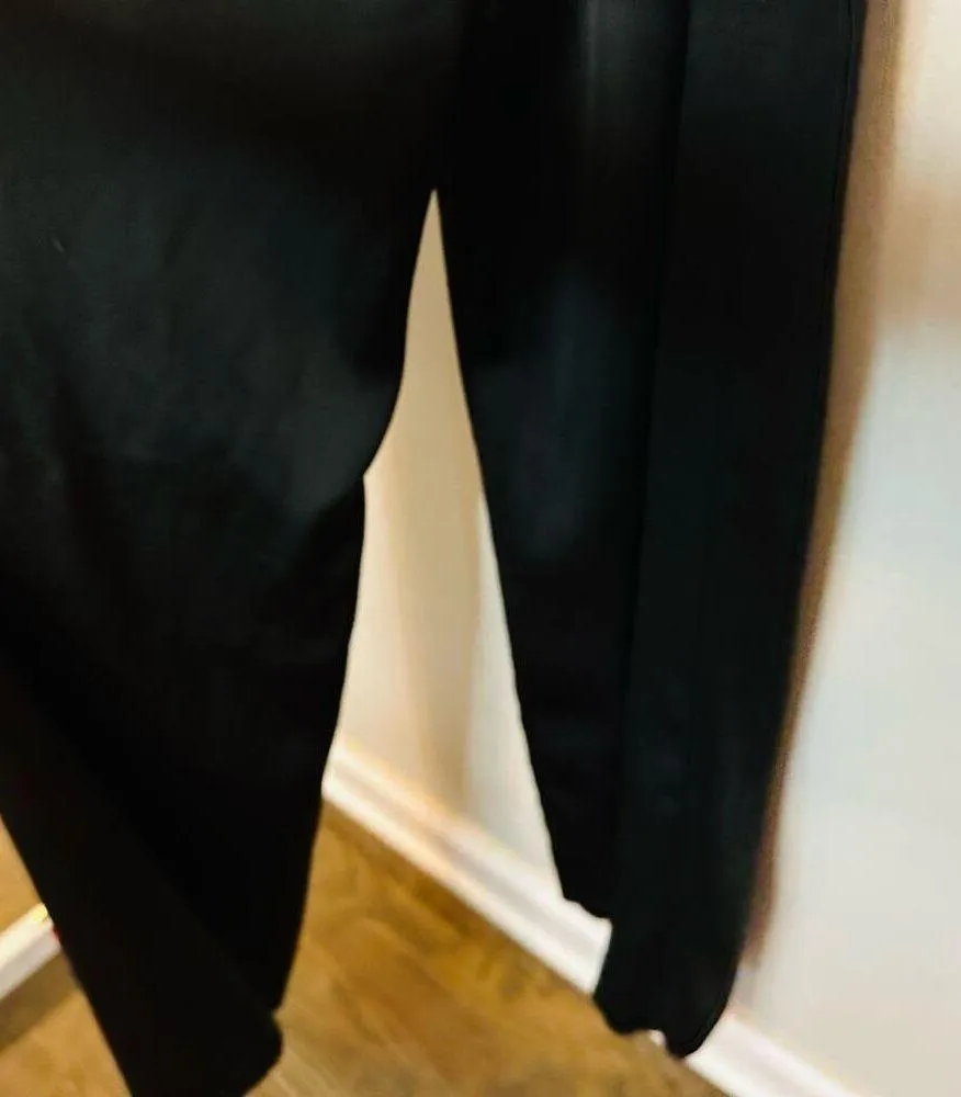 DELVIN Black Off Shoulder Silver Trimmed Detail Ruffle Pocket Jumpsuit size 8 - Image 14