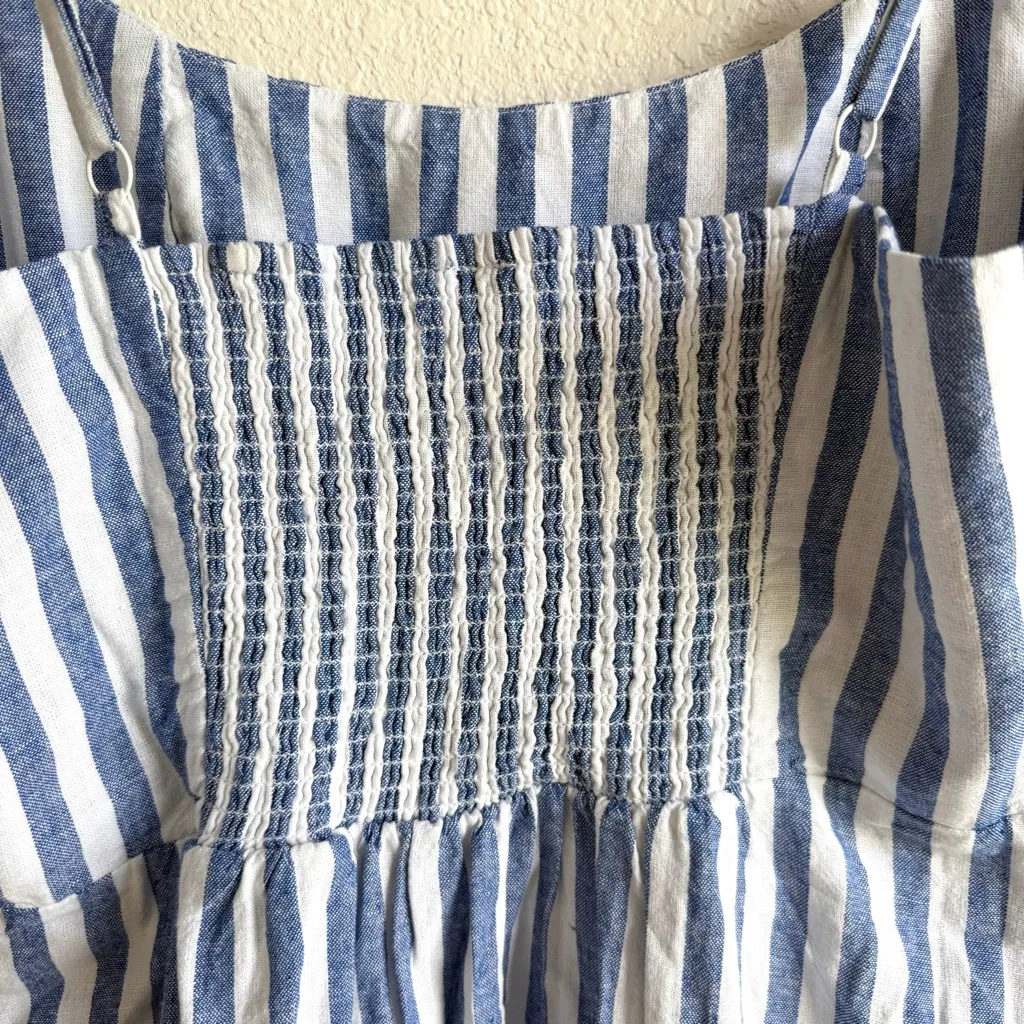 NWT Old Navy Womens Dress Blue White Stripe Sleeveless Linen Blend Size XXL - Image 6