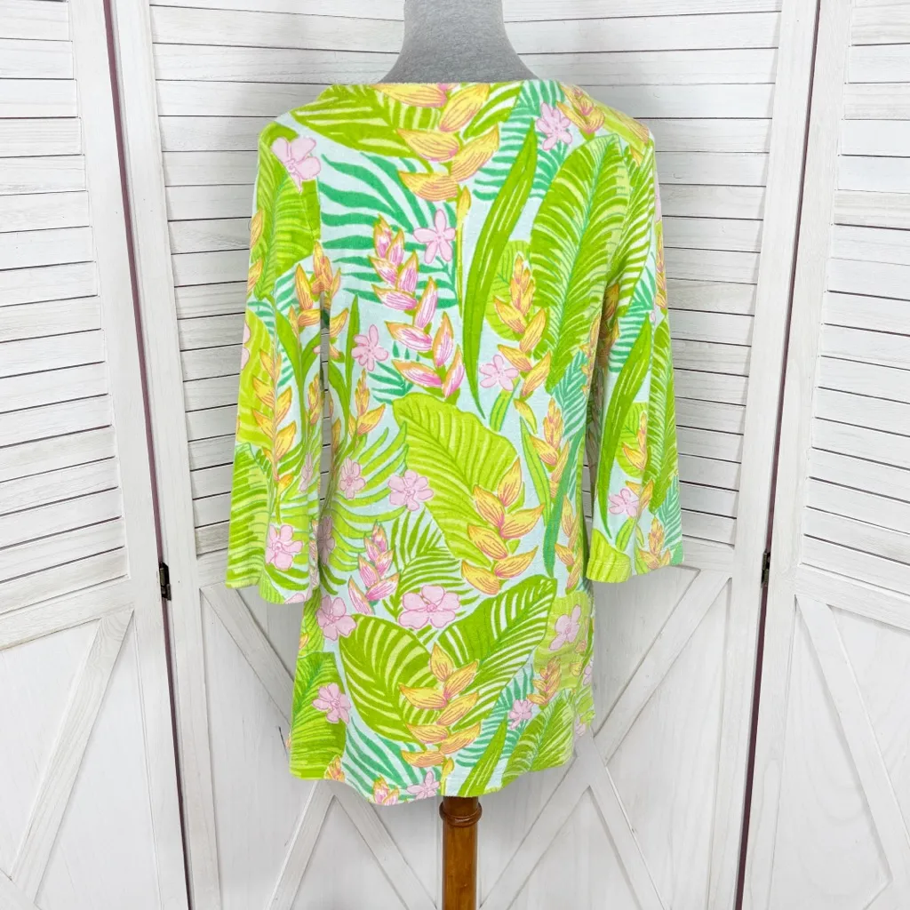 Vintage Lilly Pulitzer Tropical Print Terrycloth Swim Cover Dress Green‎ XS - Image 4