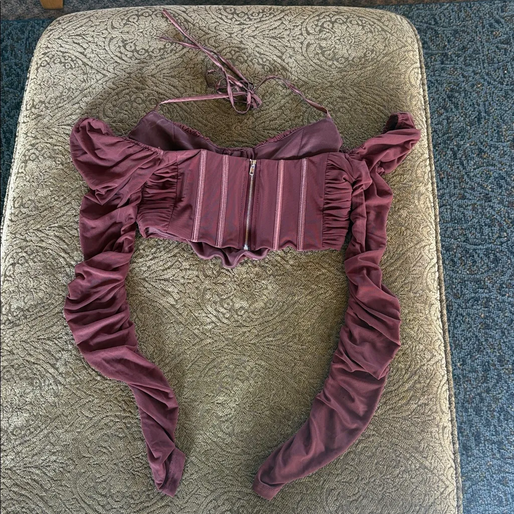 Ruffled Burgundy Off - Image 3