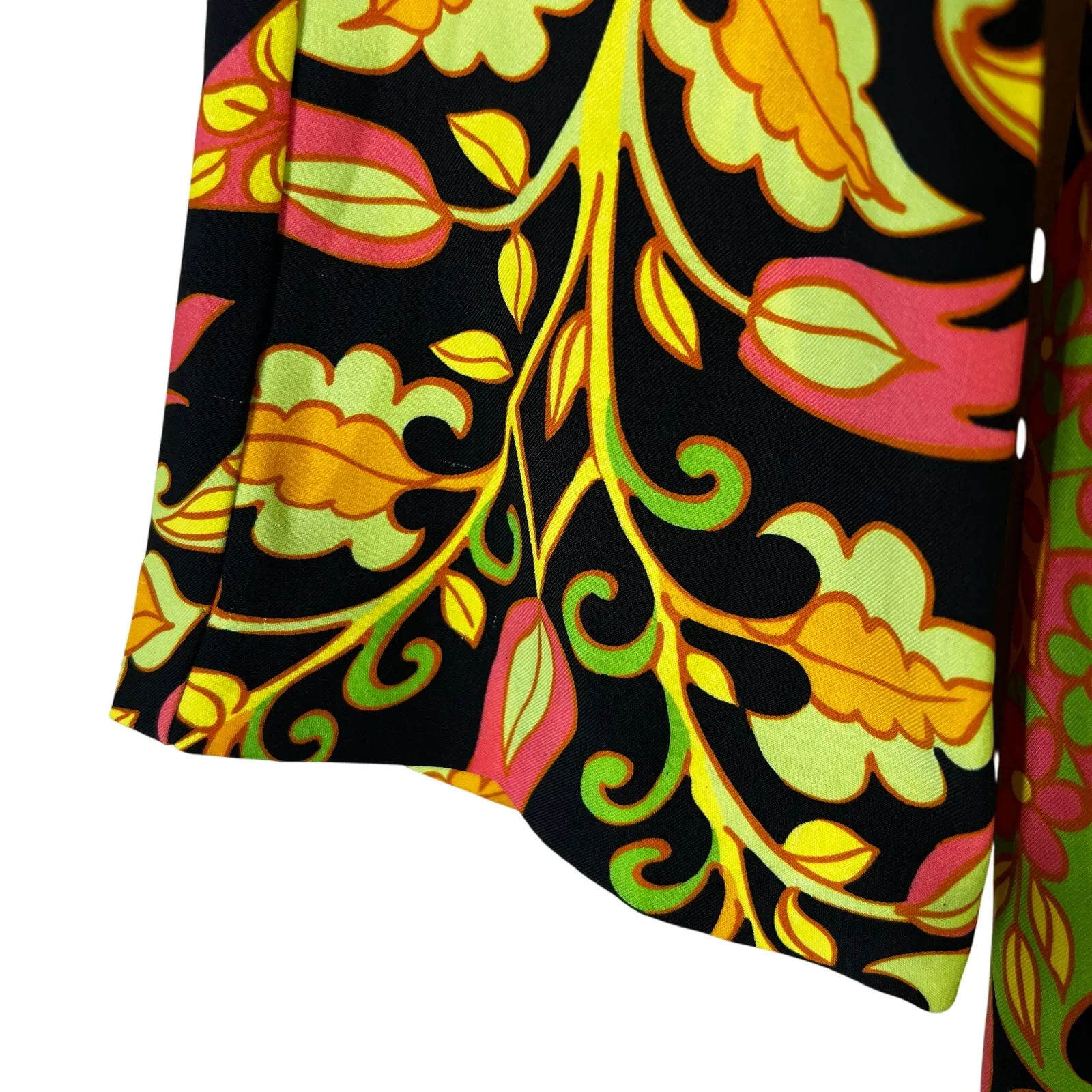 Zara Mini Dress Womens XS Multicolor Open Back Paisley Floral 70s Psychedelic - Image 11