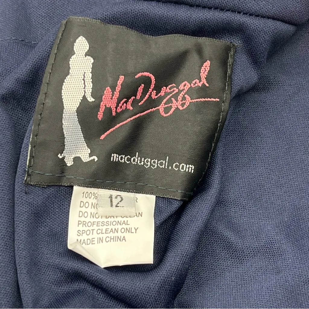 Mac Duggal Sleeveless V Neck Jersey Gown Style# 12336 Womens SZ 12 Midnight NEW‎ - Image 4