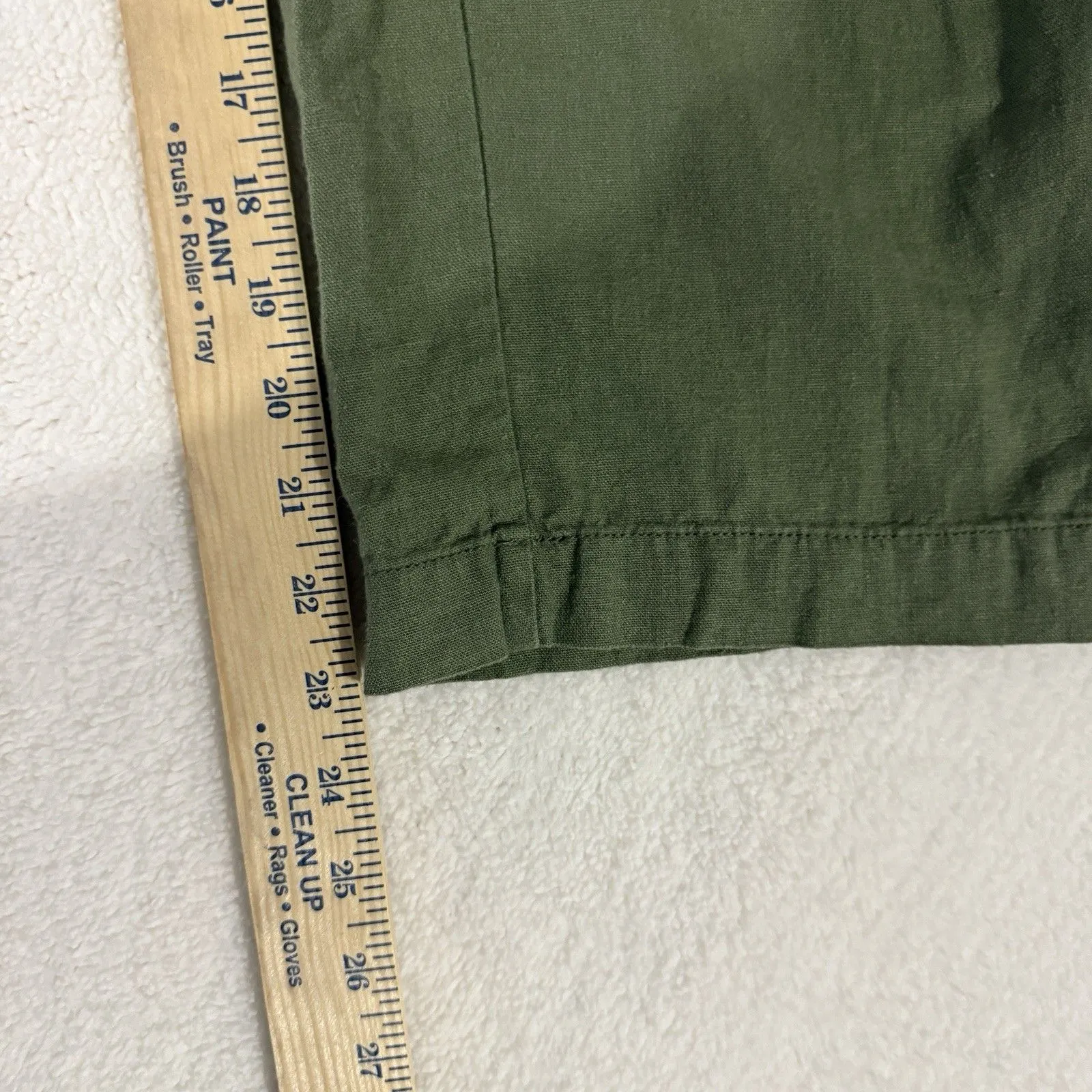 Old Navy Womens Linen Blend Jumpsuit S Adjustable Straps Smocked Green Wide Leg - Image 7