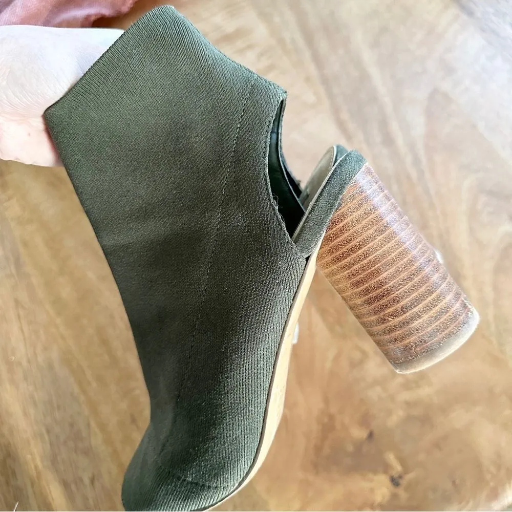 Steve Madden Sunnie Open Toe Cutout Ankle Sock Bootie Olive Green Women's 6.5 M - Image 7