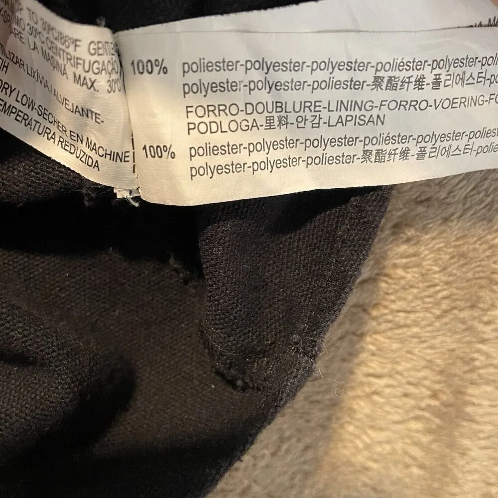 ZARA Trafaluc Dress Sz S Velvet Bib Mini Tunic Tassels BOHO Black Goth Wednesday - Image 6