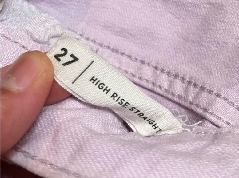 Pacsun High Rise Straight Leg Lavender Jeans Women’s Size 27 - Image 6