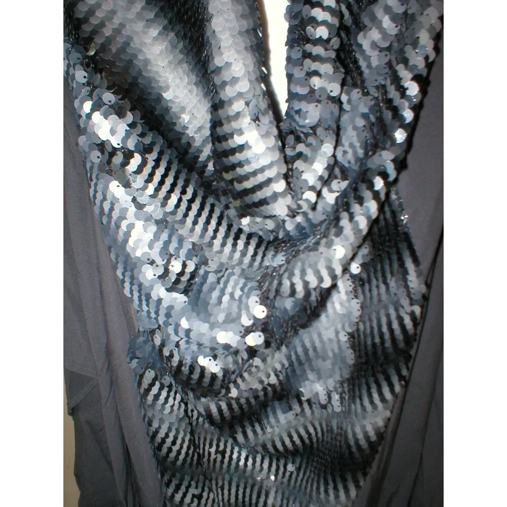 New Womens NWT Designer PF Paola Frani Top Dress 6 Sequins Dark Gray Italy 42 - Image 7