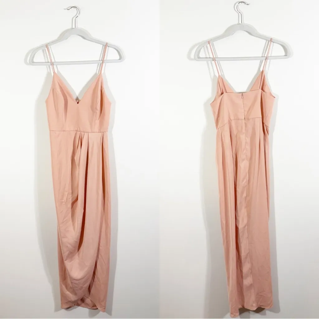 Shona Joy Core Cocktail Tulip Hem Dress Light Pink Coral Size 2 - Image 3