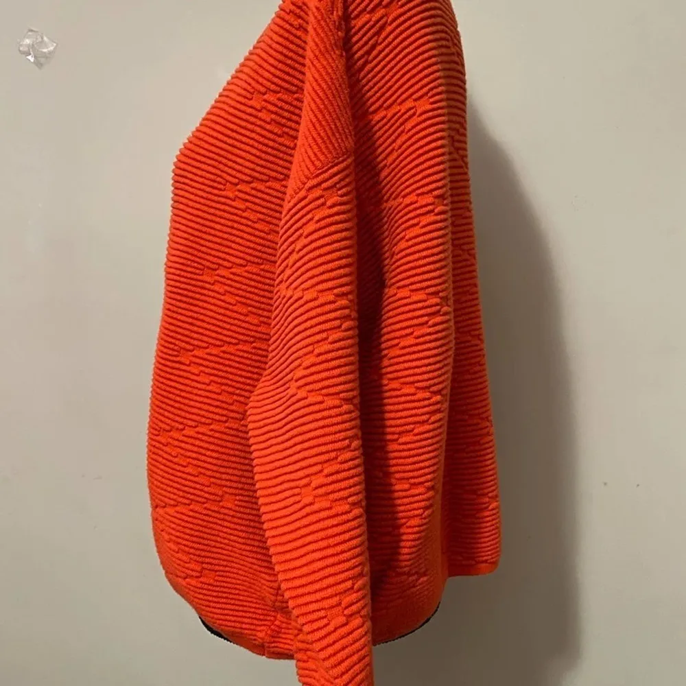 DIVIDED H&M size medium orange ribbed sweater pullover long sleeve zig zag - Image 9