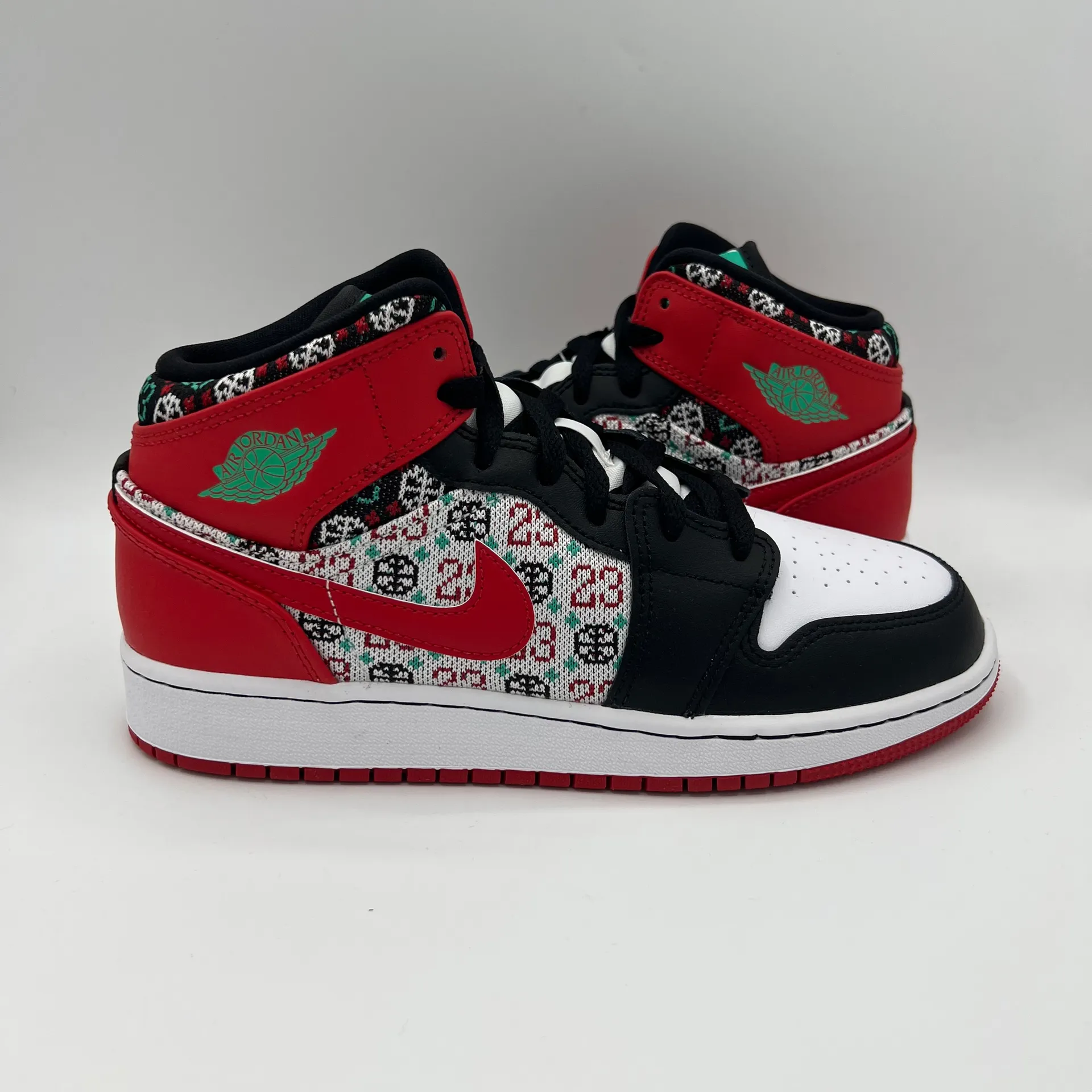 NWB 1 Mid GS SE Ugly Christmas Sweater/ Holiday 2021 Sneakers - Image 2