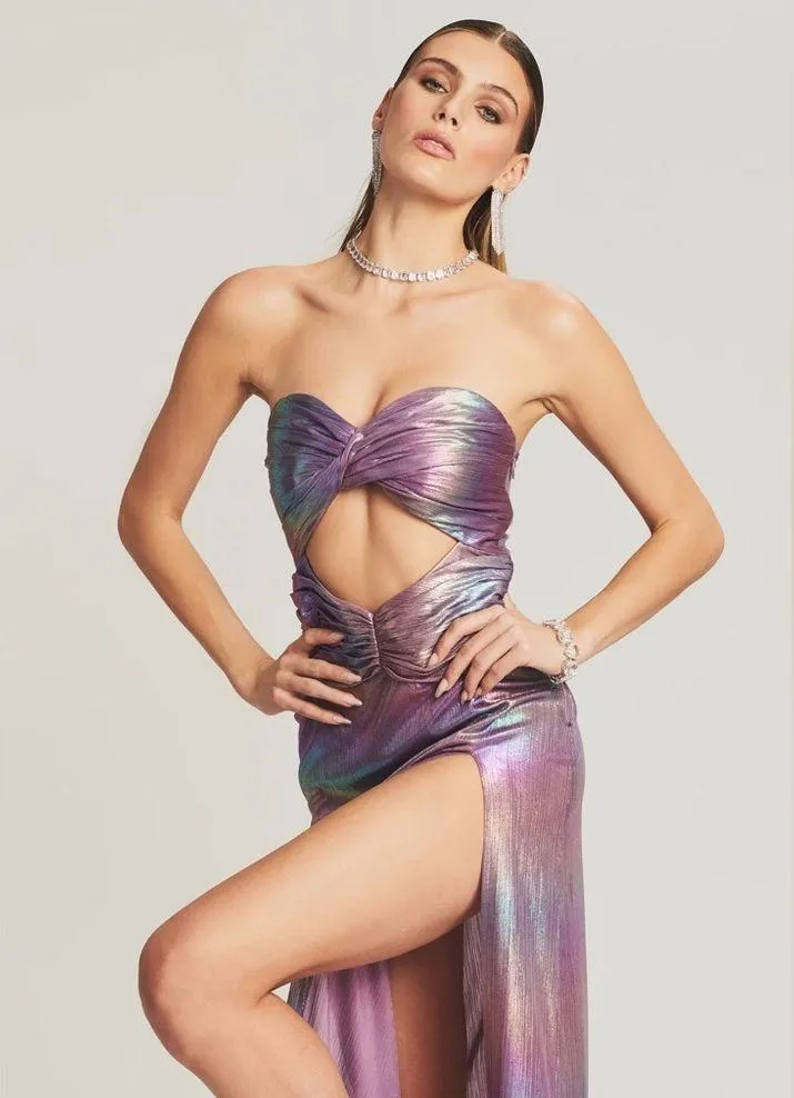 RETROFETE Soleil Dress In Lilac Aurora - Image 3