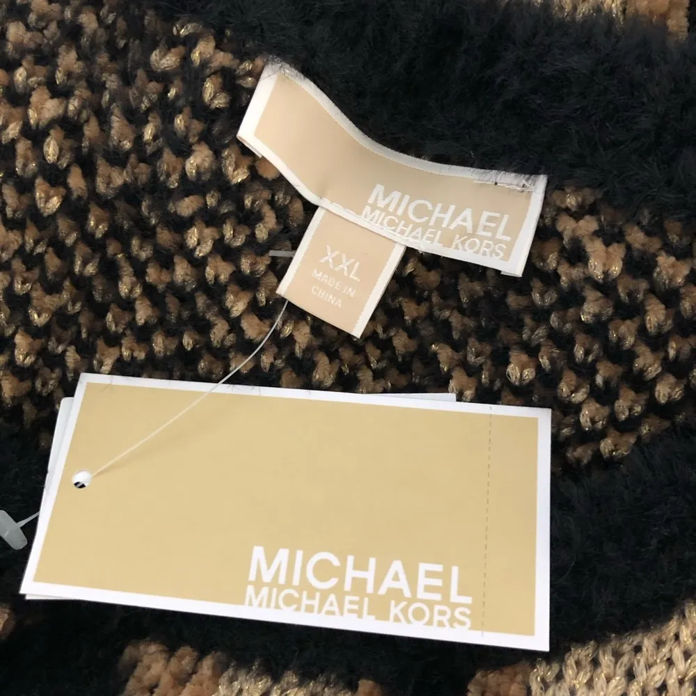 Michael Kors Crewneck Soft Dark Camel Sweater Fur Velour-Blend Size XXL NWT $155 - Image 9
