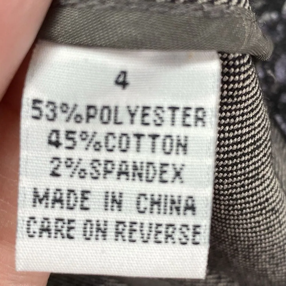 Erie Metallic Croc Print Moto Jacket Full Zip‎ Silver Black Women's 4 - Image 6