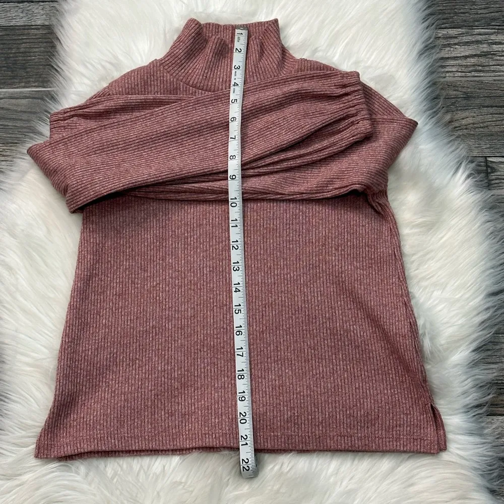 Madewell Bubble Sleeve Heathered Swing Turtleneck - Image 5