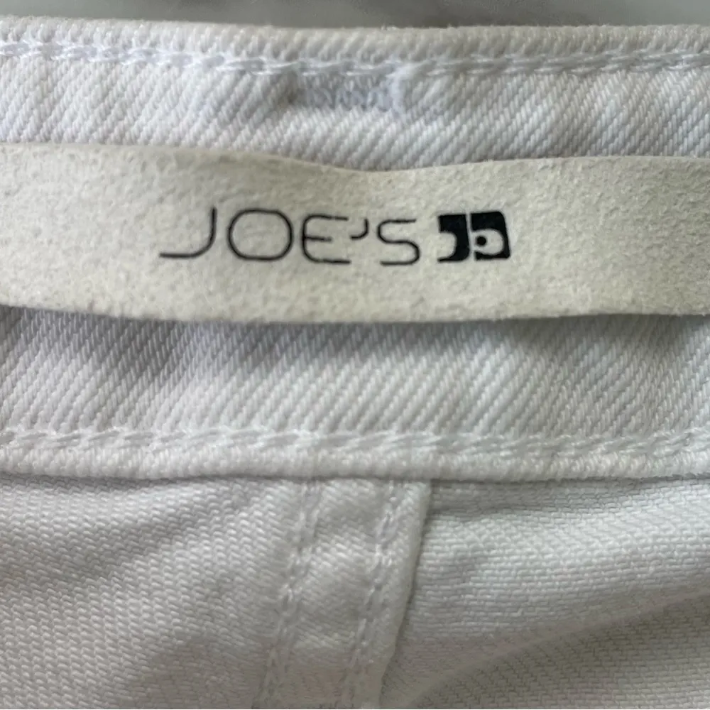 Joe’s Womens White Distressed Frayed Denim Hi-Rise Straight Crop Capri Size 26 - Image 7