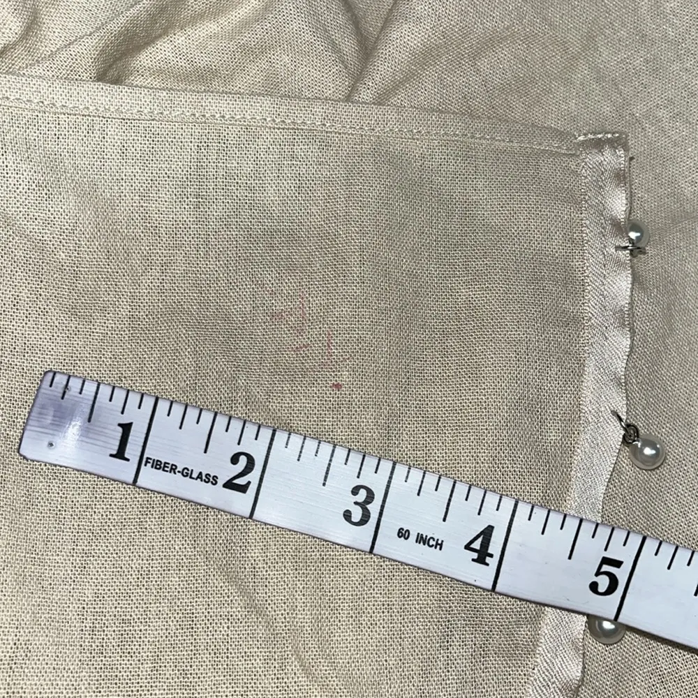 Eloquii NWT Size 22 Tan - Pearl Embellished Fringe Linen Blend Midi Skirt - Image 5