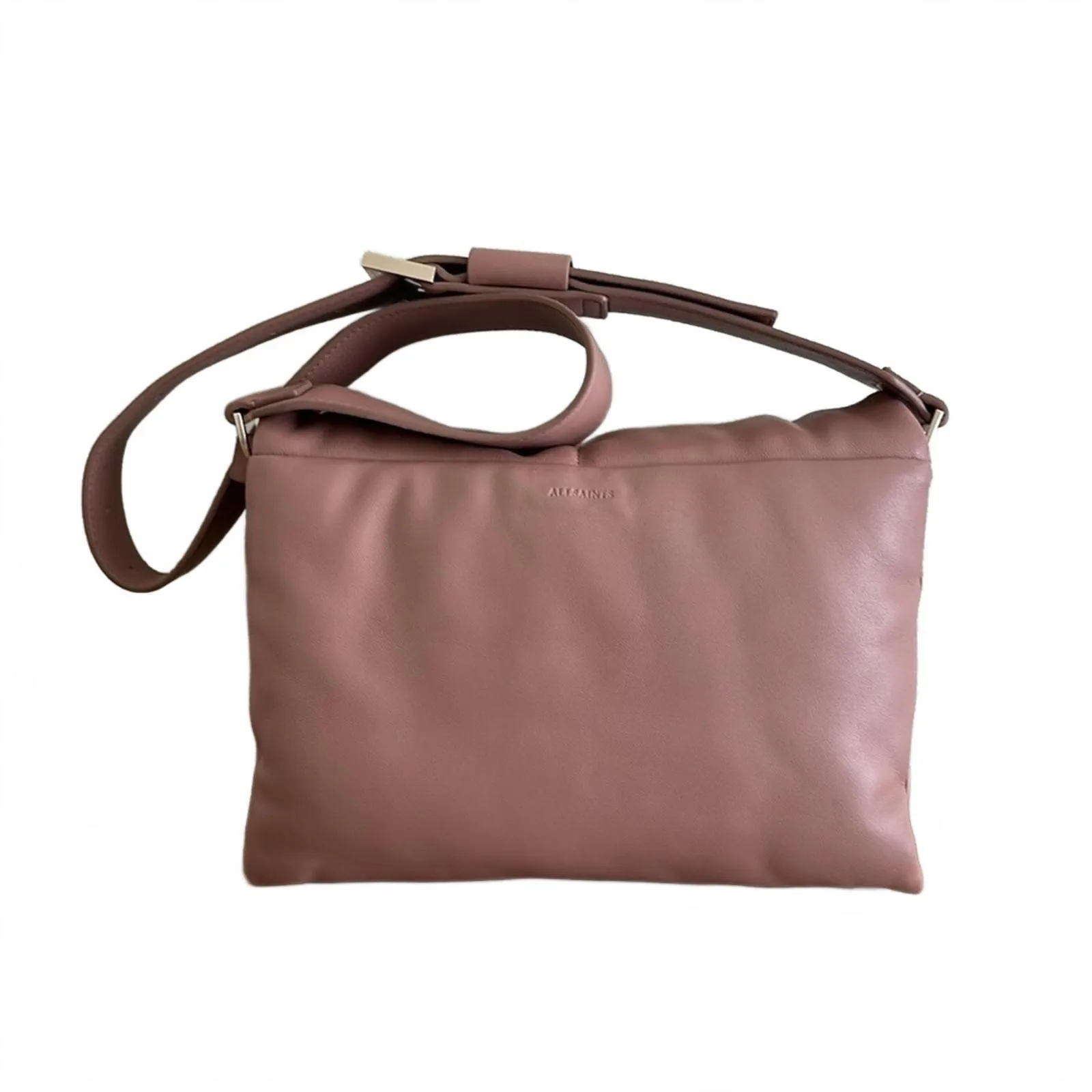 AllSaints Vittoria Soft Leather Shoulder Crossbody Bag TERRACOTTA PINK - Image 6