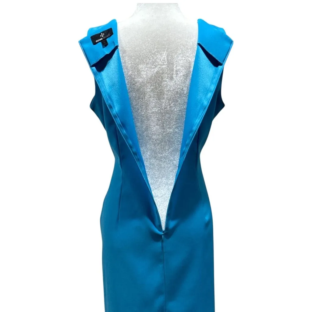 RONNI NICOLE Size10 Womens Sleeveless Blue Summer Strech Comfort Dress Scoop nec - Image 5