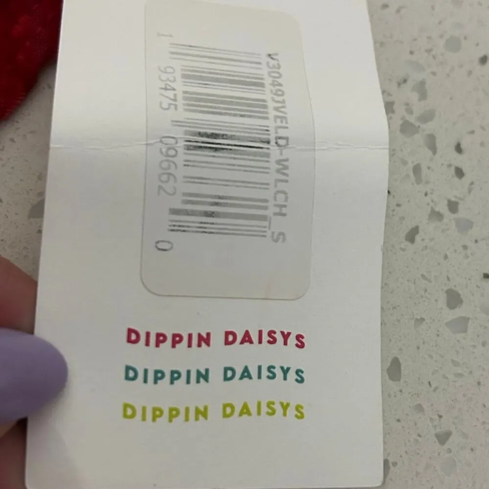 Dippin Daisies Red Thong Bikini Bottoms size S NWT - Image 5