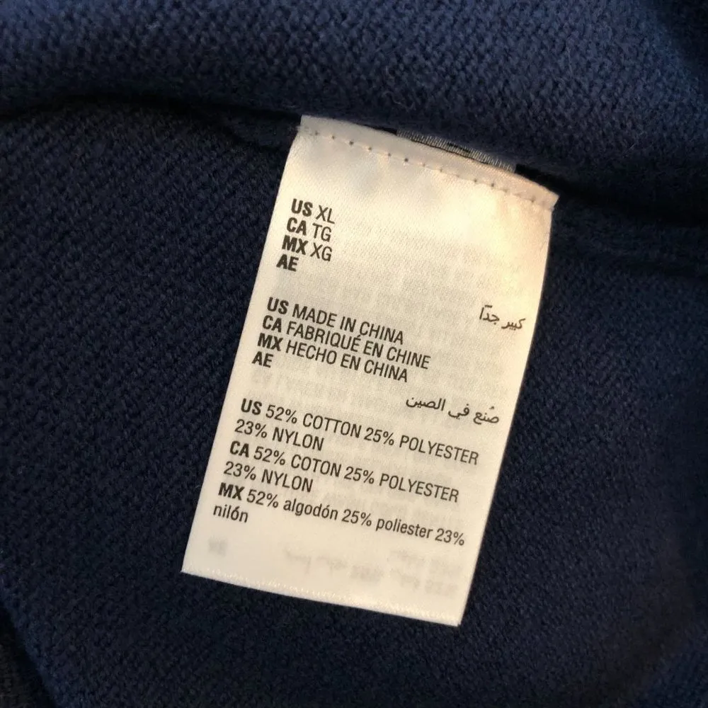 Charter Club Womens Sweater Dress Chevron Print Crew Neck Navy Blue White XL - Image 5