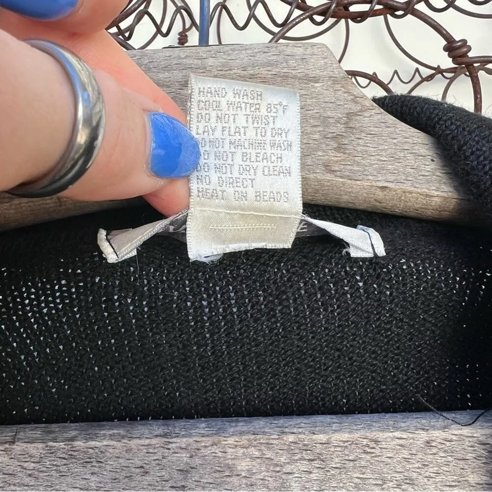 90s Arriviste Gold floral scrolling embroidered black button up cardigan blazer Size L - Image 6