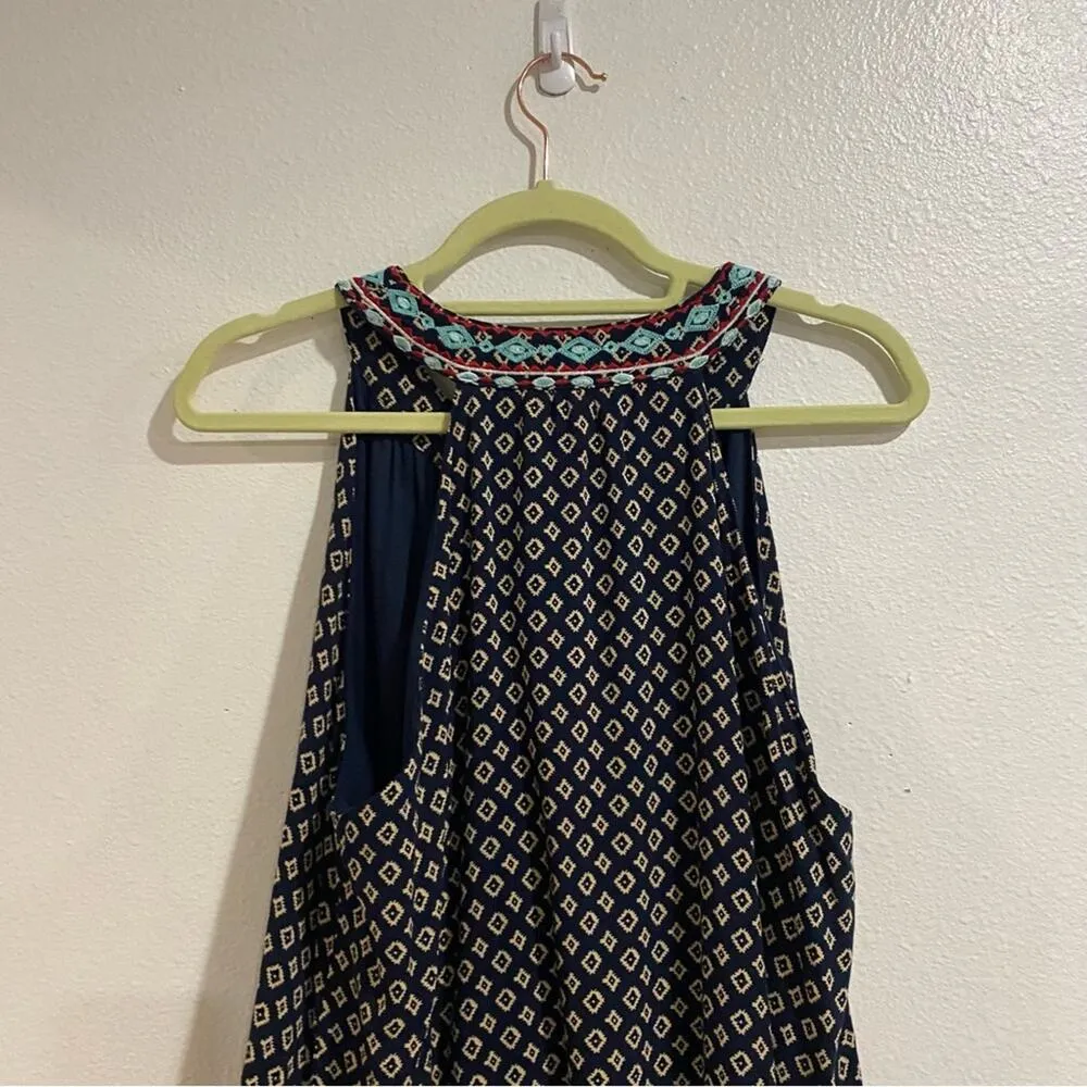 THML Navy Embroidered Faye Sleeveless Racerback  Mini Shift Dress Sz XXL - Image 9