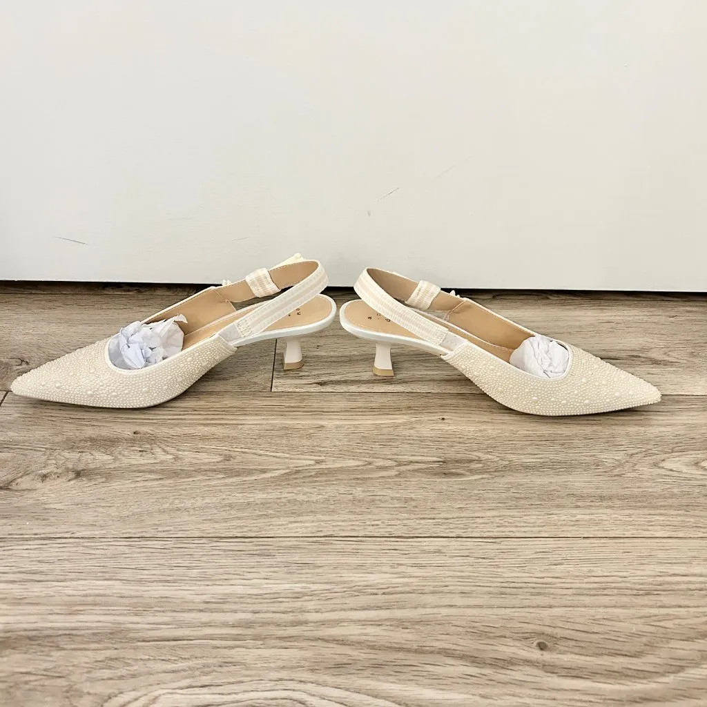 A new day Women's Milan Slingback Heels Ivory Pearl Size 6.5 - Image 5