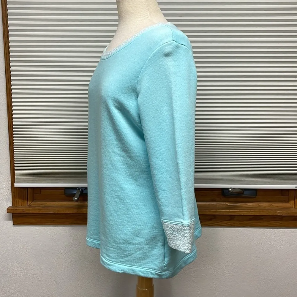 Fresh Produce Aqua Swimming Blue Sunset French Terry Sweatshirt Size XS - Image 7
