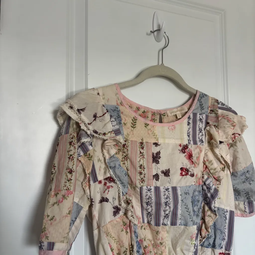 LoveShackFancy Natasha Dress Multi Patchwork - Image 9