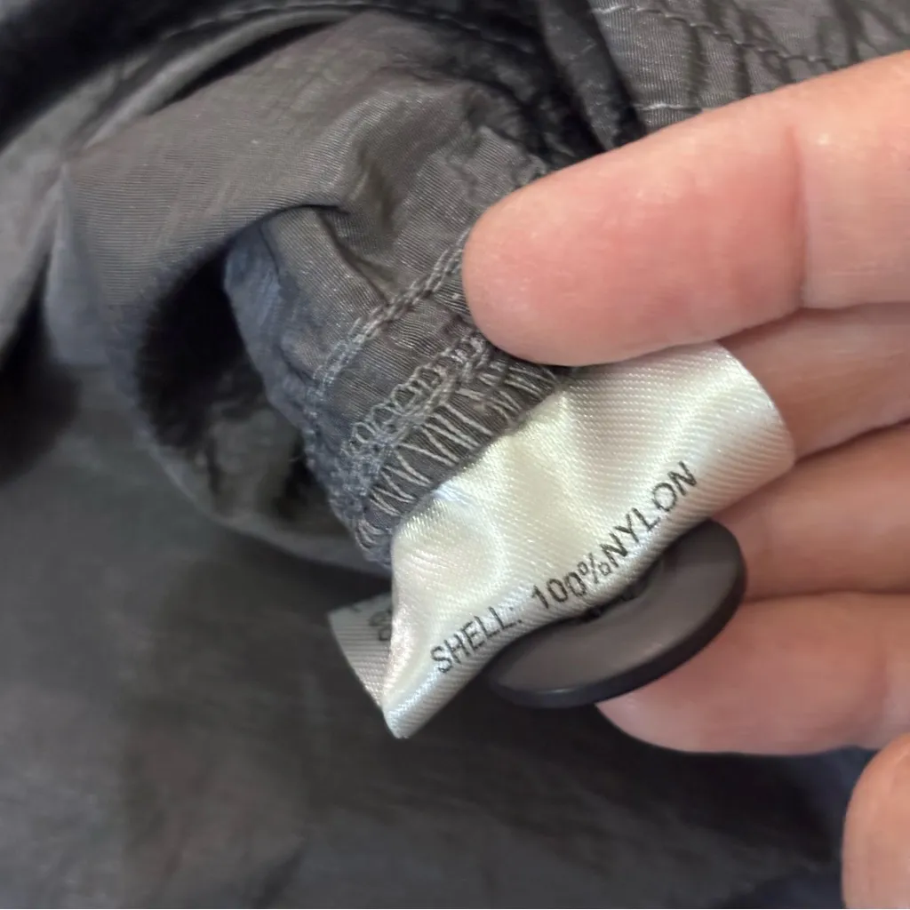 White Fox Parachute Cargo Pants Women’s Charcoal Nylon Sz XS Skater Drawstrings - Image 9