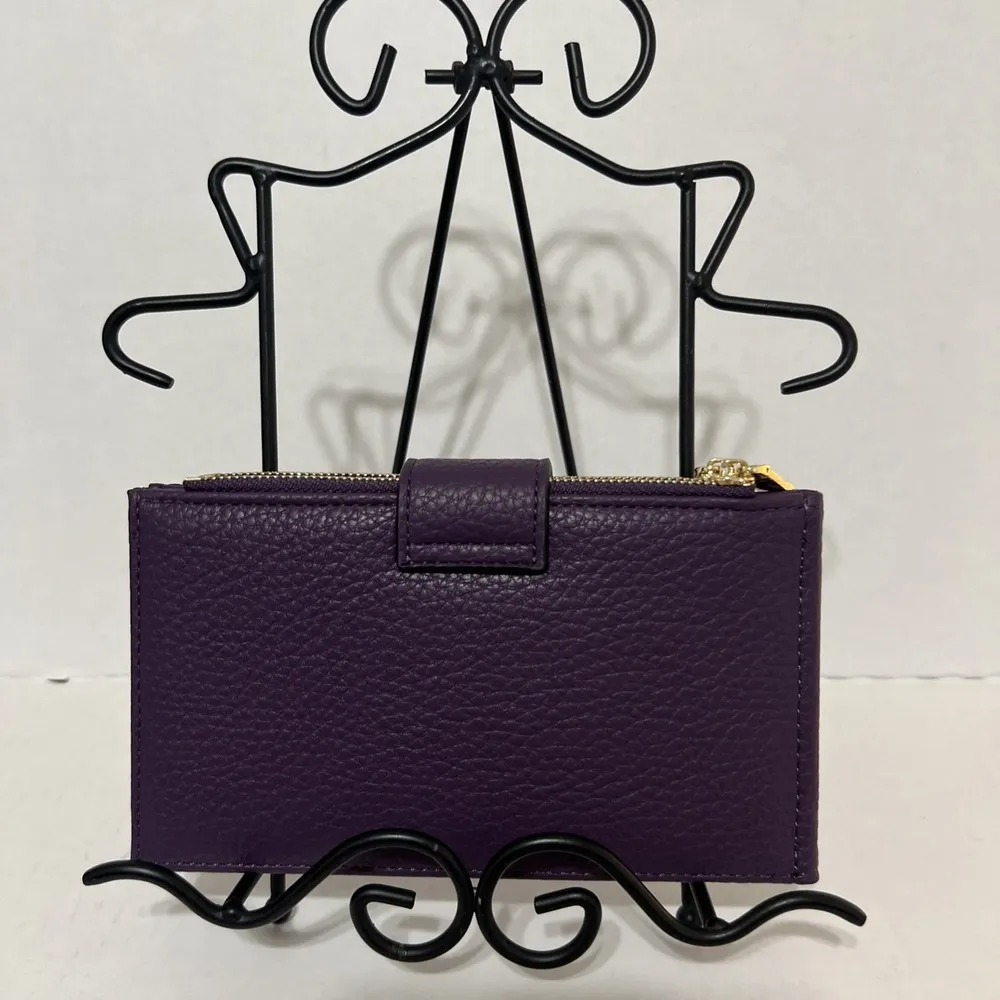 BOSTANTEN Purple Lomy Leather Slim Wallet Bifold Purse RFID 16 CC‎ Slots + ID - Image 2