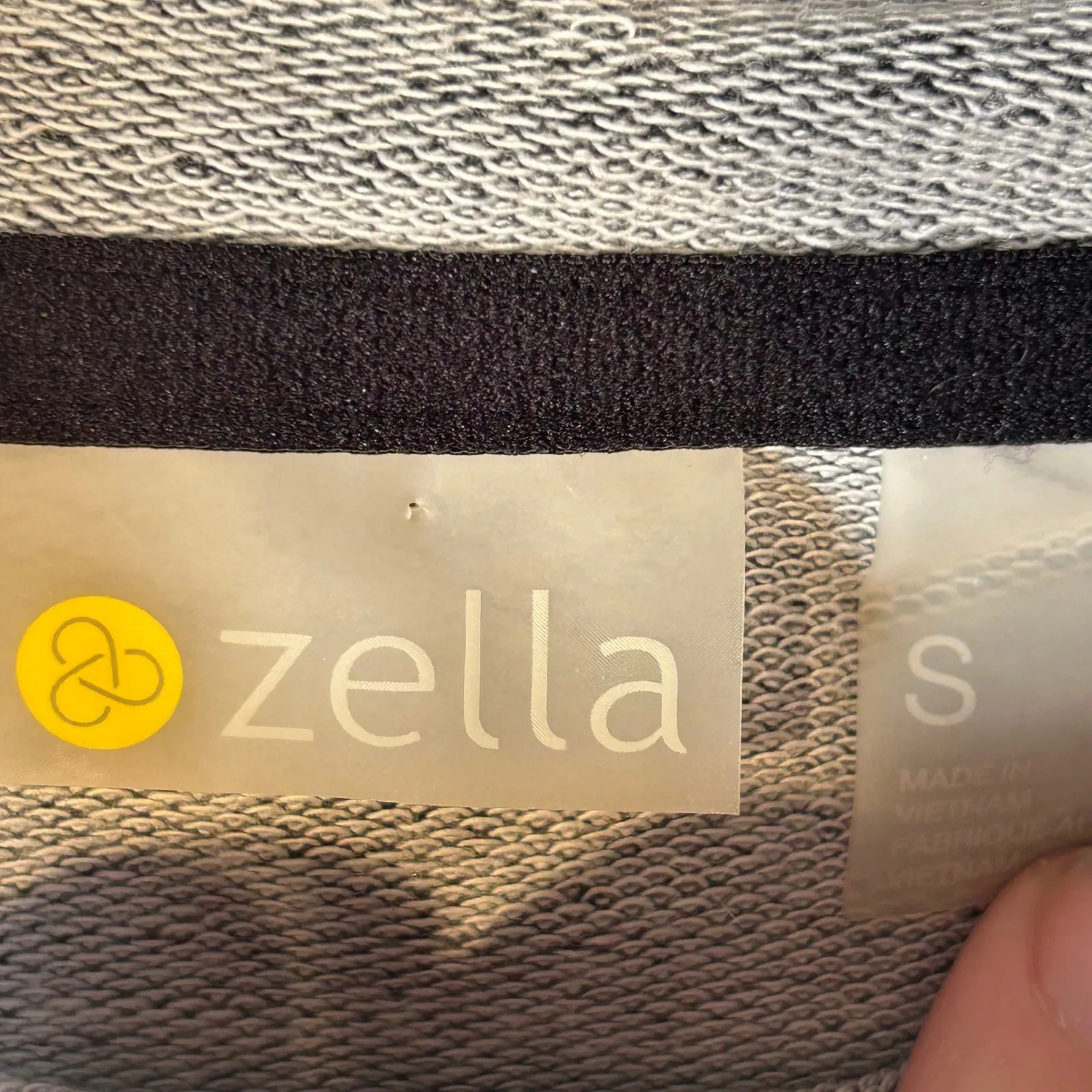 Zella Heathered Grey Knit Cowl Neck Hoodie Thumbhole Cuffs Athleisure Size S - Image 4